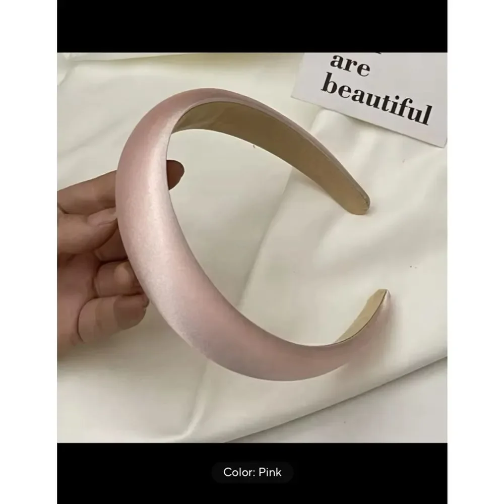 2/$14 Satin Headband One Size Pink‎